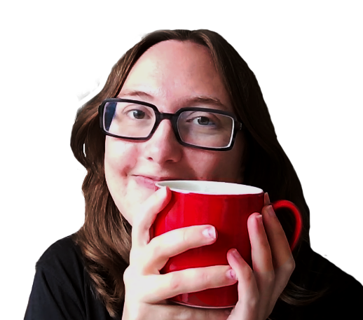 LP_Propic_Hero_red3 Svartvit profil bild av Lisa som håller i en kaffemugg